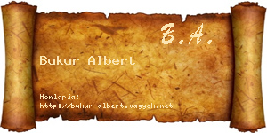Bukur Albert névjegykártya