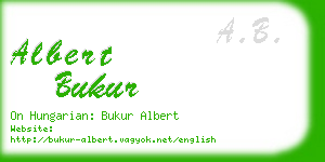 albert bukur business card